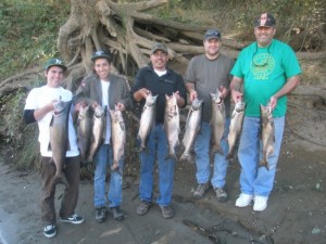 Salmon fishing in Sacramento on the american river